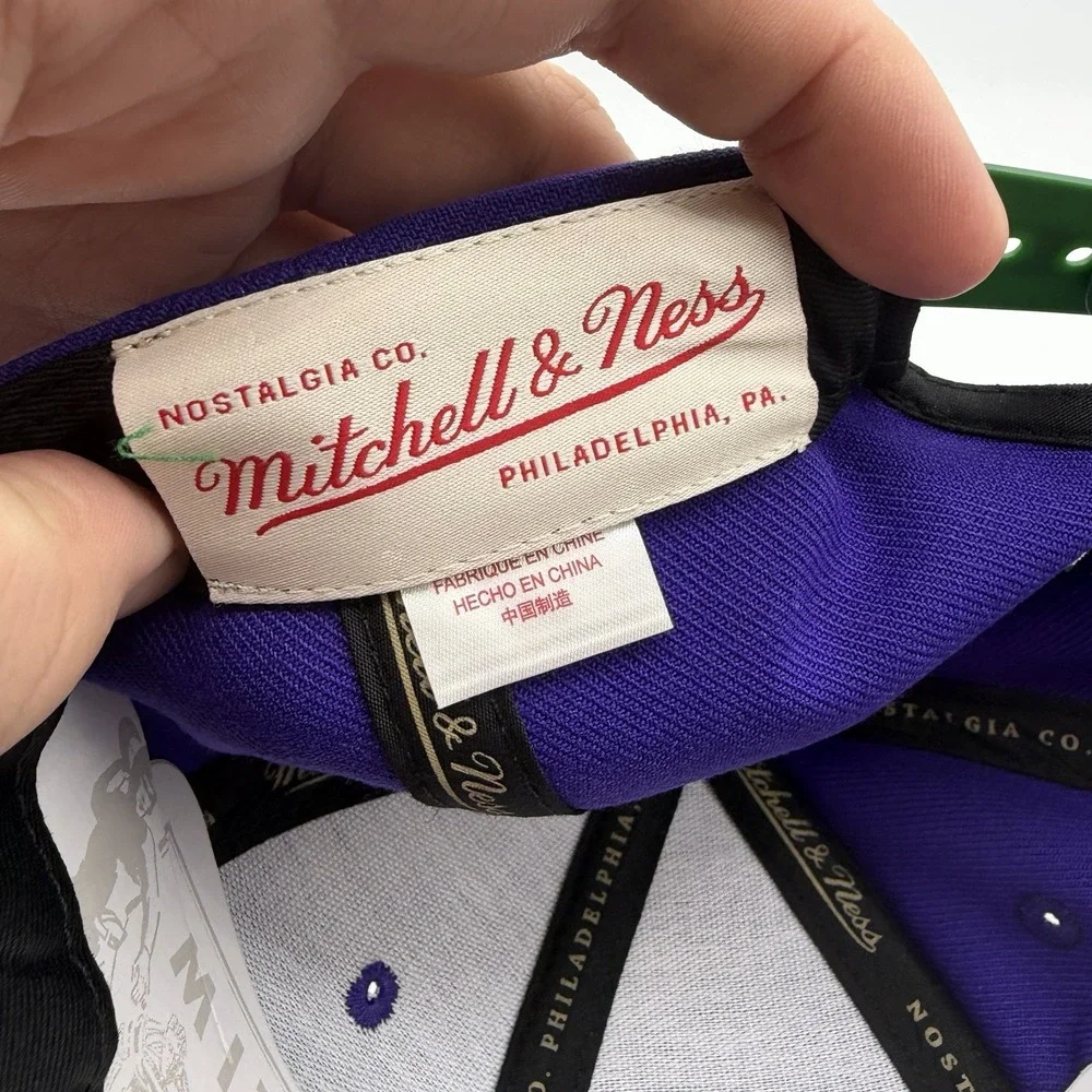 Mitchell & Ness Milwaukee Bucks Hat Cap Snapback‎ Adjustable Purple Original Fit